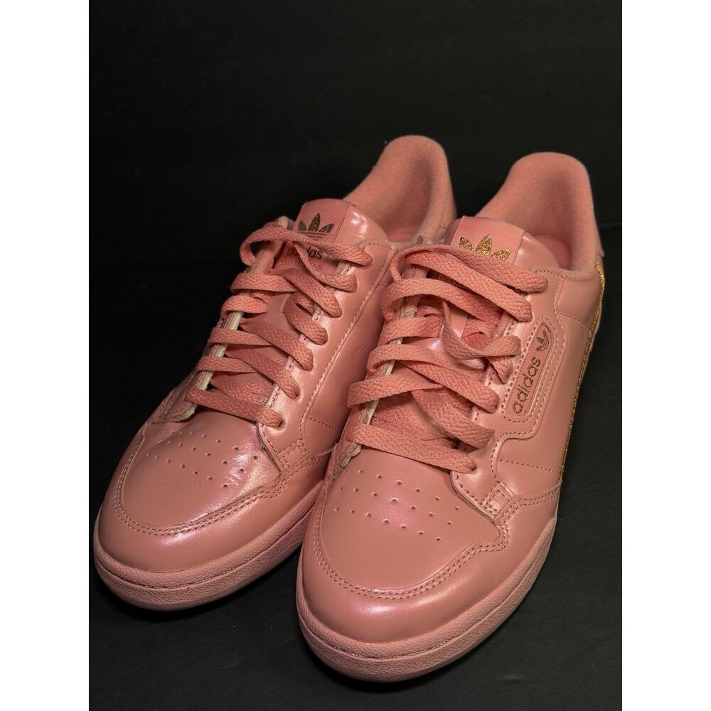 Adidas EE5566 Womens Continental 80 Pink Metalic Leather Athletic Shoes Size 9